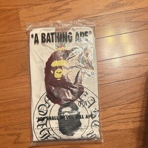 Bape White and Brown Graphic T-Shirt